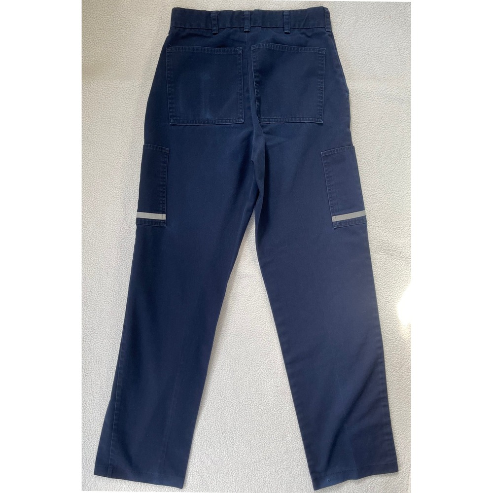 FedEx Mens 30 Cargo Work Pants Navy Blue Stan Herman Reflective Stripe FD28012